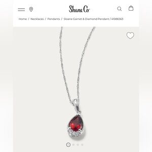 Elegant Silver and Garnet Teardrop Pendant Necklace